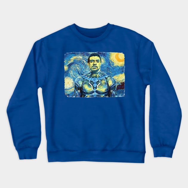 Black Panther Van Gogh Style Crewneck Sweatshirt by todos